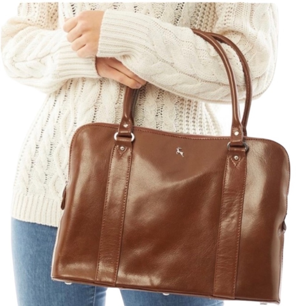 Classic Brown Leather Tote Bag